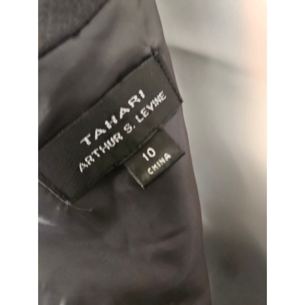 Tahari Gray Sleeveless Dress Sz 10 Cowl Neck Zip Up Back Slit Back - Picture 8 of 8